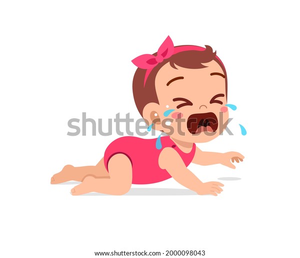 Cute Little Baby Girl Show Sad Stock Vector (Royalty Free) 2000098043 ...