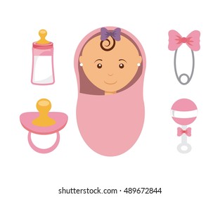 cute little baby icon vector illustration design