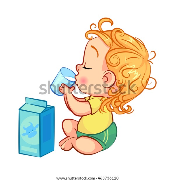 Cute Little Baby Long Curly Blond Stock Vector Royalty Free