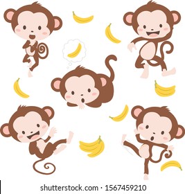 Cute Little Baby Monkeys Set