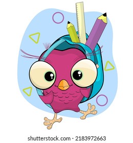 Cute little baby owl back to schooll concept. Baby owl vector illustration