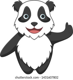 Cute little baby Panda. Vector graphic illustration, cartoon. Falt design. Like