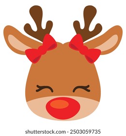 Cute  little baby reindeer vector cartoon illustration