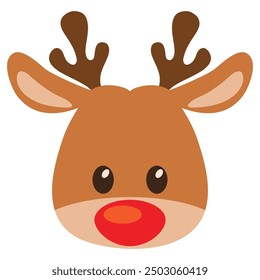 Cute  little baby reindeer vector cartoon illustration