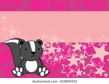 cute little baby sit skunk cartoon background in vector format very easy to edit