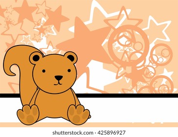 cute little baby sit squirrel cartoon background in vector format very easy to edit