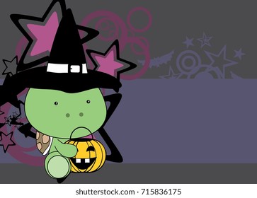 cute little baby turtle cartoon halloween costume background in vector format very easy to edit 