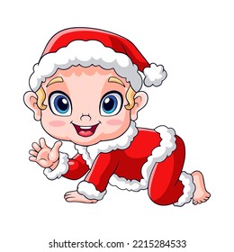 cute little baby wearing santa clothes