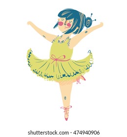  Cute little ballerina in beautiful dress