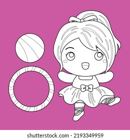 Cute Little Ballerina Digital Stamp