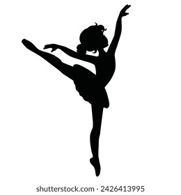 Cute little ballerina girl vector cartoon illustration