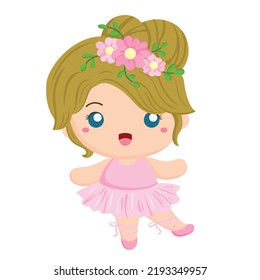 Cute Little Ballerina Illustration Vector