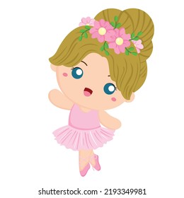 Cute Little Ballerina Illustration Vector