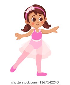 Cute Little Ballerina Pink Costume Makes Stock Vector (Royalty Free ...