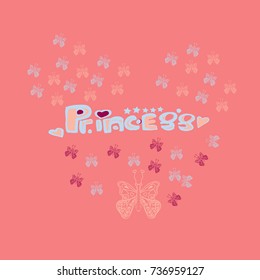 Cute little ballerina set.Doodle vector illustration. .Could use for print or banner