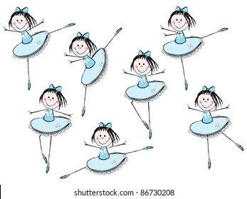 Cute little ballet girls