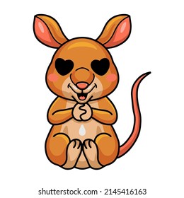 Cute little bandicoot cartoon in love