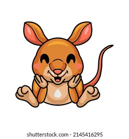 Cute little bandicoot cartoon sitting
