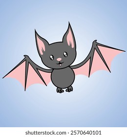 cute little bat flying away