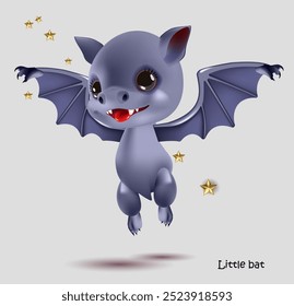 Cute little bat. Vector illustration