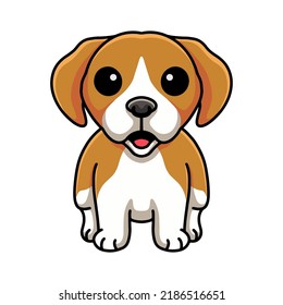 Cute little beagle dog cartoon
