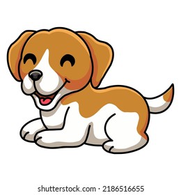 Cute little beagle dog cartoon