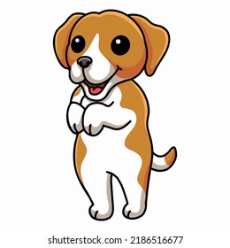 Cute little beagle dog cartoon standing