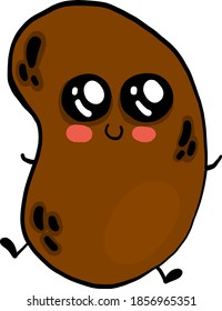 Cute little bean, illustration, vector on white background