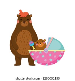 cute and little bear and baby