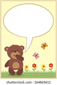 Cute little bear with bubble speech