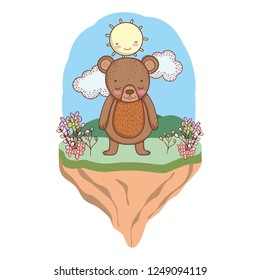 cute little bear in the camp
