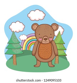 cute little bear in the camp