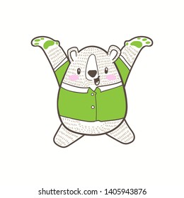 cute little bear cartoon doodle vector