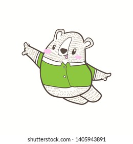 cute little bear cartoon doodle vector