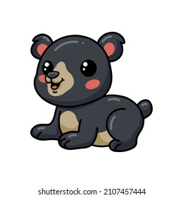 Cute little bear cartoon lying down