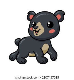 Cute little bear cartoon posing