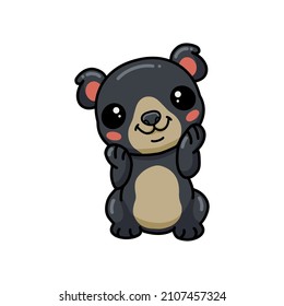 Cute little bear cartoon posing