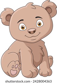 Cute little bear cartoon sitting