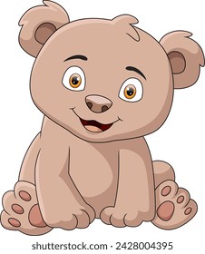 Cute little bear cartoon sitting