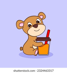 Cute little bear cartoon vectors 