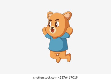 Cute Little Bear Character Design Illustration