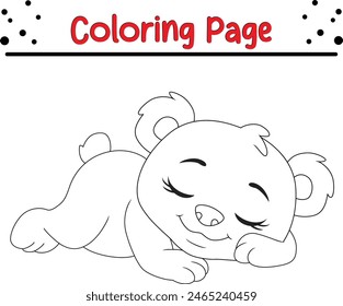 lindo pequeño oso para colorear página. lindo libro para colorear para niños