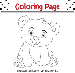 cute little bear coloring page. cute coloring book for kids