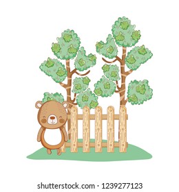 cute little bear in the garden