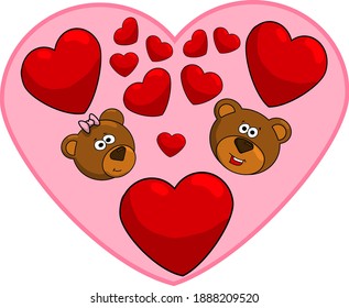 cute little bear with heart