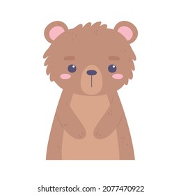 cute little bear icon flat