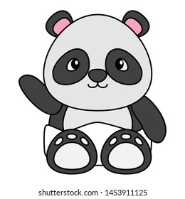 cute little bear panda baby character vector illustration design