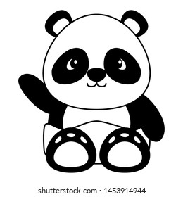 cute little bear panda baby character vector illustration design
