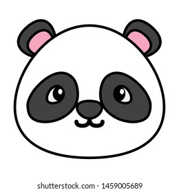 cute little bear panda baby head character vector illustration design