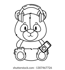 cute little bear panda character